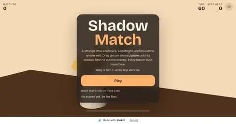 Shadow Match: the game's start screen
